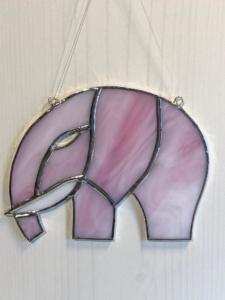 Elephant suncatcher pink